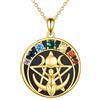 YAFEINI Collana con pentagramma in onice nero in argento sterling Chakra Tripla dea della luna Collana con pendente pentagramma Celtici pagani Wicca Amuleto magico Gioielli per donne