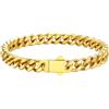 U7 Bracciale Uomo Oro Acciaio Inossidabile Catena Cubana 7mm 23cm