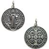 Only faith Ciondolo a forma di medaglia di San Benedetto in argento Sterling 925, ciondolo con croce di potere, 1,5 cm e 2 cm, Pequeño, Argento, Non è una pietra preziosa