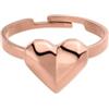 Purelei Geometrix Heart Ring da donna - Moderno anello a forma di cuore in acciaio inox impermeabile - Anello da donna regolabile (52-55) in oro/argento - Gioielli con significato