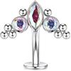 Hengkaixuan G23 Titanio Orecchini per Ombelico Disc Bottom Belly Button Ring a Disco Piatta, Piercing per Navel in Titanio 14G, Barbell Curva per Piercing per Ombelico da 10mm, Orecchini per Navel