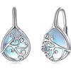 VONALA Orecchini a cerchio in filigrana in argento sterling con pietra di luna a goccia, lapislazzuli, onice nera, agata muschiata, smeraldo, gioielli regalo di Natale per donne e ragazze