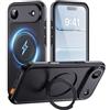 Lanhiem Cover Per iPhone 17 Air Impermeabile con Cavalletto[IP68 Waterproof] Resistente Alle Cadute e ai Graffi Custodia Antipolvere Subacquea,per iPhone 17 Air Protezione Militare a 360 Gradi,Nero