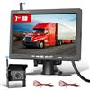 Hikity Wireless Retrocamera per Auto 7 Pollice LCD Monitor Schermo Telecamera Retromarcia Impermeabile Telecamera Posteriore Visione Notturna per Camion/Camper/Rimorchi/Bus