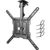 PUTORSEN 23-55 pollici Supporto TV soffitto, Girevole Ripiegabile Supporto TV da Soffitto per Soffitto Piano Inclinato, Porta TV Fino a 20kg con Max VESA 400x400mm,Nero
