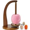NECBAOA Porta Gomitolo Legno per Uncinetto e Maglia - Filare di Lana con Meccanismo Magnetico Rotante e Base Antiscivolo - Supporto per Lavori a Maglia, Idea Regalo per Amanti dell'Uncinetto