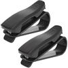 WOLMIK Porta occhiali da sole per auto, 2 pezzi, supporto per occhiali da sole per auto, accessori per visiera auto, clip per carte di credito, nero