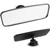 JSMTKJ Specchietto Retrovisore Interno Auto Ventosa Extra-Forte 200x60 mm | Grandangolare Panoramico Interno 360° Girevole - Antiriflesso Premium per Auto/SUV/Camion