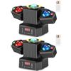FODEXAZY 2 Pack 65W Mini Teste Mobili LED con Telecomando,Effetti 4 in 1 Fascio RGBW,Moving Head Luci da Palco Controllo DMX512,Luci Stroboscopica Palcoscenico per Festa Discoteca DJ Bar Matrimoni