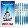 Zebra Pen Zebra Z-Grip - Penna a sfera con inchiostro liscio, 1,0 mm, confezione da 6, in confezione di cartone zebrato (Azzurro)