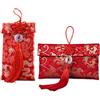 WFKKMEQ Buste Rosse Cinesi Ricamo, Busta Regalo Rossa Cinese, Lanterne Cinesi e Buste Rosse, Borsa per Denaro Portafortuna in Seta Rossa, Capodanno Creativa Borsa Elemento Cinese - 2pcs