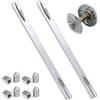 Ltsbaed 2 pezzi Perni Quadrati per Maniglia Porta Interna, Perno di Ricambio in Acciaio Zincato, Mandrino Ricambio per Maniglie Porte, 8mm x 150mm con 8 Viti M6, per Casa e Ufficio
