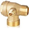 oumuik Valvola di ritegno in ottone a 3 vie con filettatura esterna - strumento per compressore d'aria unidirezionale con compressore