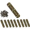 KAIISSA Mini cerniere in ottone vintage per mobili, cassetti, porte, armadi, portagioie, 10 cerniere vintage, 65 x 15 mm, con 60 viti (colore bronzo)