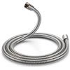 Cobbe Tubo doccia con protezione contro la torsione da 1,5 m, universale, in acciaio inox, con protezione antipiega, tubo per doccia con attacco standard, cromato