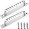 JSMTKJ 2 Pezzi Maniglia Porta Scorrevole Acciaio Inox Maniglie per Porte Scorrevoli Maniglie per Porte della Stalla Maniglia per Cassetti Porte Armadietto Armadio Garage Esterno Interne 160MM