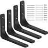 Knpwer 4 staffe per mensole da parete, 20,3 cm, resistenti, rustiche, resistenti, a forma di L, montaggio a parete ad angolo retto (15 x 20 cm)