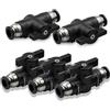 Huamirra Connecteur Pneumatique, Connettori Pneumatici, Connettori a Innesto per Aria Compressa, Raccordi per Valvole di Controllo, Valvola a Sfera Pneumatica da 5 Pezzi da 8 mm