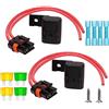 GUUZI Portafusibili in Linea IP67 Impermeabile, Cablaggio Calibro 12AWG ATC/ATO 20A/30A Portafusibile a Lama per Sistema di Alimentazione Bus per Impieghi Pesanti, Marina, Veicolo (2 Pezzi)