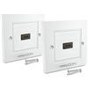 deleyCON 2x HDMI Presa Murale 1x Porta Montaggio Incasso - EARC, Alta Velocità, 4K/8K FULL HD Supporto - per TV, PS5, Soundbar, Dolby, HiFi - 80x80mm - Bianco