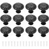 RUNEAY Pomelli per mobili vintage, colore nero, 12 pezzi, in plastica, 32 mm, in ABS, per armadio, cassetti, porta