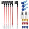 GUUZI 6pcs 12V-24V ACU Adattatore Fusibile Standard Add-A-Circuit con Cablaggio,Portafusibili Medio con Fusibili di Ricambio 6pcs(5A/10A/15A)
