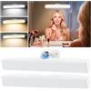 Draome 2 Pcs Luce Specchio Bagno Led, 4000mAH Ricaricabile Lampada Specchio Bagno con Colore e Luminosità Regolabili, Girevole Staccabile 360° Touch Make Up Luci per Specchio da Trucco