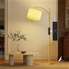 GLUROO Lampada da Terra con Telecomando, Piantana con 3 Cambiamenti di Colore, Luminosità Continua,Lampada da Pavimento Dorata con Lampadina Dimmerabile da per Soggiorno,Ufficio