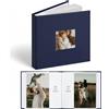 Vienrose Album Fotografico 6x4, Copertina in Ecopelle con Finestra e Spazio per Scrivere 48 Tasche a Inserto, Regalo per Matrimonio, Anniversario, Battesimo, Libro Ricordi Foto di Famiglia, Blu Marino