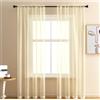 Duories Set di 2 tende trasparenti per soggiorno, tende semitrasparenti per soggiorno, moderne tende in voile con occhielli, tende decorative per finestre, camera da letto, porta del balcone, 100 x 200 cm