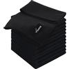 VIVOTE Panni in microfibra barista, colore nero, cialda, lavabili, per cucina, spessi, senza pelucchi, 30 cm x 30 cm, 12 pezzi