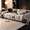 VanderHOME Copridivano Multifunzionale in Ciniglia, Coperta Decorativa per Divano in Stile Classico Cinese, Plaid per Divano,Trapunta Multiuso: Copriletto, Telo Copridivano 180 * 460cm-Bianco