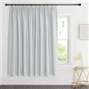 PONY DANCE Tende Termiche per Salotto Eleganti Decorazione Curtain Camera da Letto 1 Pezzo 280x175 CM Tenda Oscurante da Interno con Fettuccia Moderne, Bianco Grigiastro