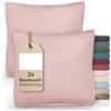 DecoHomeTextil Heimtextilmanufaktur Greenline Federa per cuscino Premium Jersey in 100% cotone Rosa, confezione doppia (2X) 50 x 50 cm