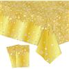COSORO 2 Pezzi Brillante Tovaglia Plastica Rettangolare,137*274cm Sequins Tovaglia Antimacchia Impermeabile Oro Grande,Tovaglie per Festa Decorazione Desktop per Festa di Compleanno Matrimonio Natale