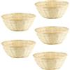 TenaLucy 5 Pezzi Cestini Vimini Rattan, Cesto Regalo Vuoto Decorazione Pasqua, Maglieria a Mano Cestini Rotondi in Vimini di Bambù, Ideali per Pane Cestino Pane Tavola per Pasqua Casa e Giardino