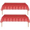 COSORO 2 Pezzi Brillante Tovaglia Plastica Rettangolare,137*274cm Sequins Tovaglia Antimacchia Impermeabile Rosso Grande,Tovaglie per Festa Decorazione Desktop per Festa di Compleanno Matrimonio Natale
