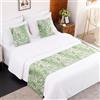 AMBERIS Pista da letto con motivo foresta, morbida e confortevole, sciarpa da letto, decorazione in stile rustico