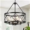 LWYTJO Lampadario Nero a 4 Luci, Lampadari in Stile Rustico Lampade da Soffitto