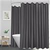 EurCross Tenda da doccia extra larga, 300 x 180 cm, impermeabile, in tessuto, per il bagno, extra grande, grigio scuro, antimuffa, lavabile, con 20 anelli