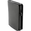 ClickSafe 985201 - Portafoglio sottile per carte di credito, in pelle Nappa nera, con 6 schede, sistema a scatto, con scomparto per monete, banconote e carte di credito, RFID, 9,5 x 6,5 x 1,5 cm