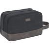 WANDF Beauty Case Uomo da Viaggio - Borsa da Toilette Impermeabile Organizer Capiente per Accessori da Barba e Igiene, con Manico Laterale (Nero)