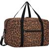 WANDF - Borsa da viaggio per aereo, piccola borsa pieghevole Ryanair 40 x 20 x 25 cm, B-marrone leopardo con tracolla