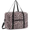 WANDF Borsa da viaggio per aereo, piccola borsa pieghevole Ryanair 40 x 20 x 25 cm, B-rosa Leopardo con tracolla