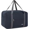 WANDF Borsa da Viaggio Pieghevole - Bagaglio a Mano per Aereo, Sportiva, Ospedale, Weekend - 40x20x25cm, 20L (Blu Scuro)