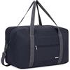 WANDF - Borsa da viaggio per aereo, piccola borsa pieghevole Ryanair 40 x 20 x 25 cm, B-blu scuro con tracolla