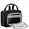 Chakipee Appendere Beauty Case da Viaggio Donna - Organizer Pochette Trucchi Impermeabile con Finestra Trasparente, Borsa da Bagno Leggera per Essenziali, Trucco, Shampoo Nero, Grande