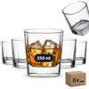 gouveo Set di 6 bicchieri da whisky da 250 ml, in cristallo - Set da whisky dal design leggermente angolare - bicchieri per scotch, cognac, branntwein - Set regalo per uomini e amanti del whisky