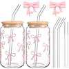 Exquilnova 2 bicchieri con cannuccia e coperchio (rosa)