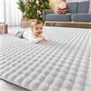 Homaxy Tappeto a pelo lungo con motivo a bolle 3D, morbido, lavabile, antiscivolo, piccolo, per soggiorno, cameretta dei bambini, camera da letto, 60 x 100 cm, grigio chiaro